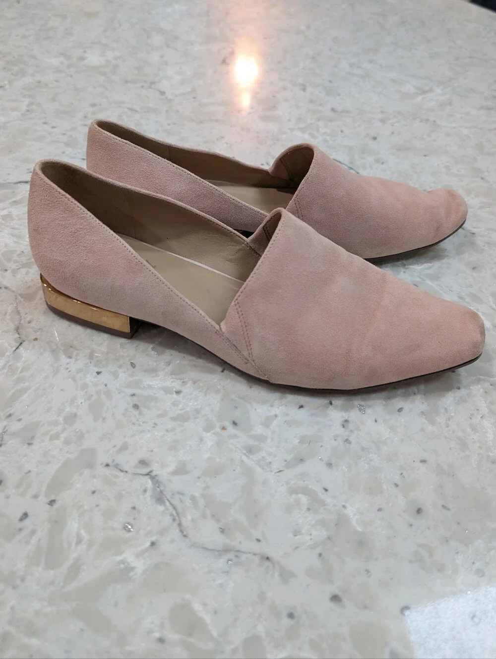 Naturalizer Womens Collette Loafer Suede Flats Pink Dusty Rose 7.5 Wide